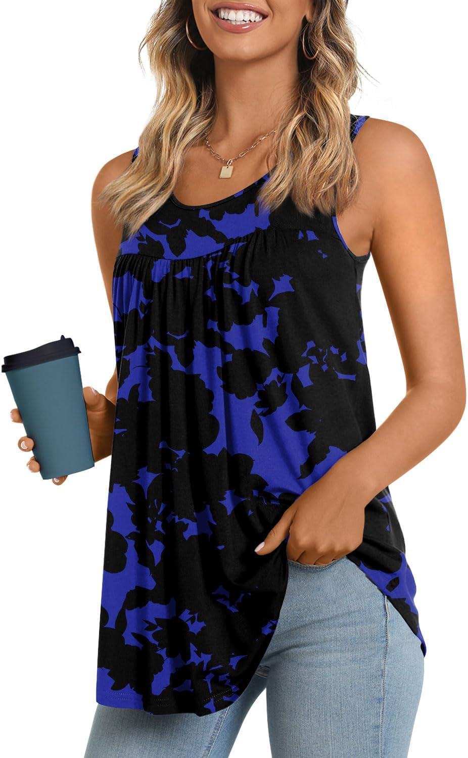 Women's Summer Tunics 2026 - Casual Sleeveless Blouses in Loose Fit, Sizes S-4XL