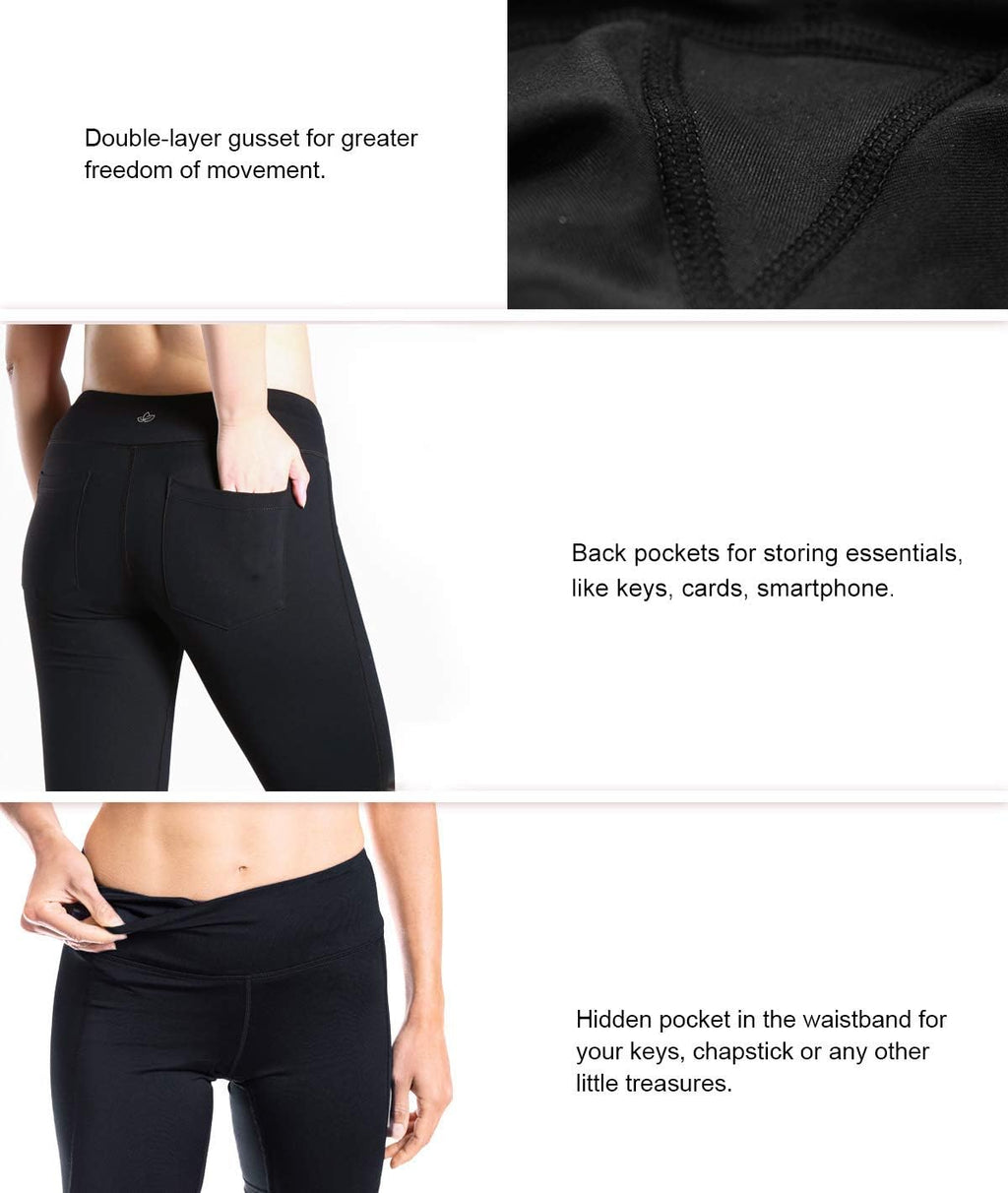 Women's Slim Straight Leg Yoga Pants with Inseam Options of 27" to 35