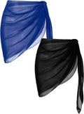 Set of 2 Women's Chiffon Sarong Beach Wrap Skirts and Swimsuit Cover-ups