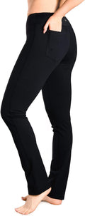Women's Slim Straight Leg Yoga Pants with Inseam Options of 27" to 35