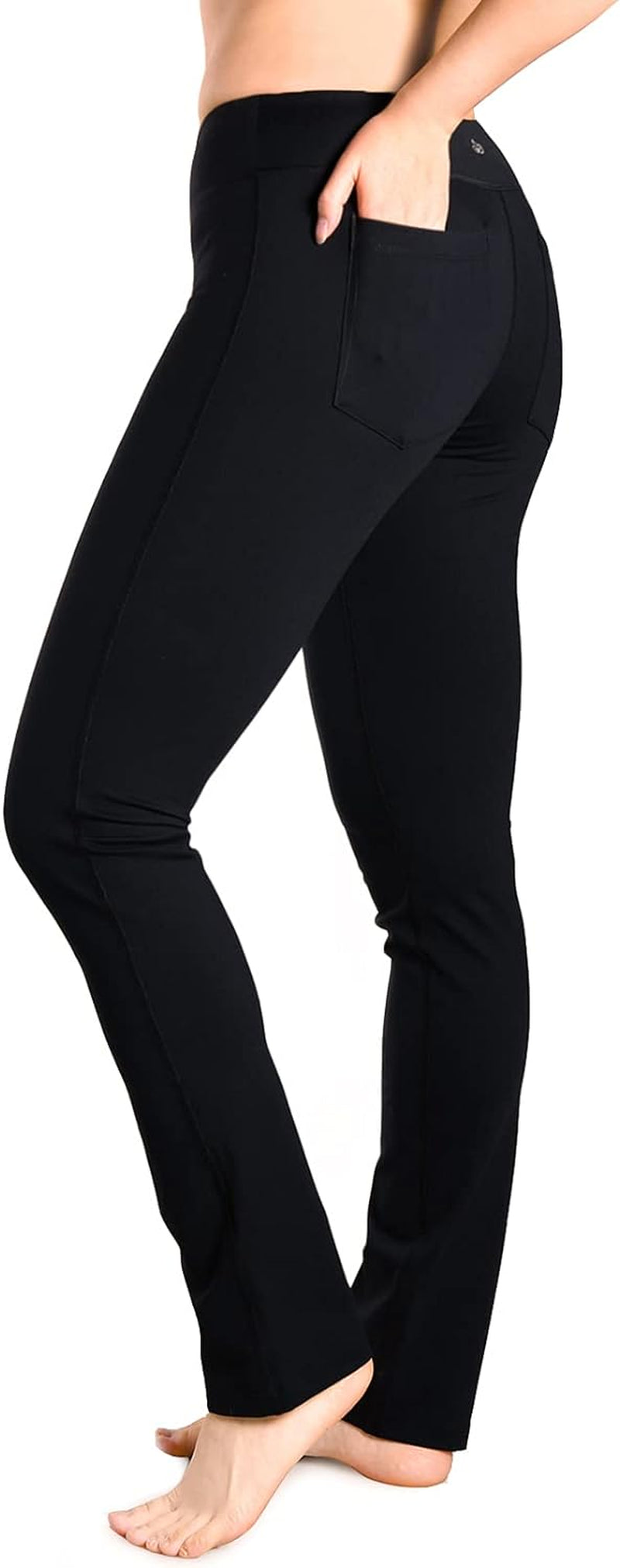 Women's Slim Straight Leg Yoga Pants with Inseam Options of 27" to 35