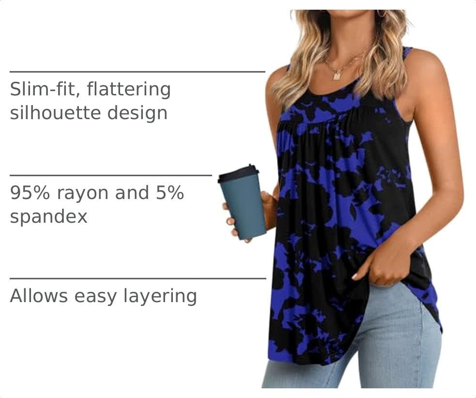 Women's Summer Tunics 2026 - Casual Sleeveless Blouses in Loose Fit, Sizes S-4XL